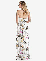Alt View 7 Thumbnail - Butterfly Botanica Ivory Empire Waist Shirred Skirt Convertible Sash Tie Maxi Dress