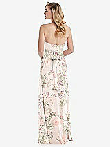 Alt View 7 Thumbnail - Blush Garden Empire Waist Shirred Skirt Convertible Sash Tie Maxi Dress