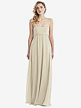 Alt View 6 Thumbnail - Champagne Empire Waist Shirred Skirt Convertible Sash Tie Maxi Dress
