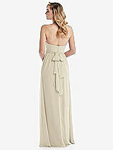 Alt View 7 Thumbnail - Champagne Empire Waist Shirred Skirt Convertible Sash Tie Maxi Dress