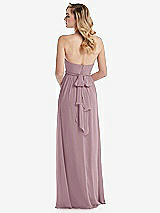 Alt View 7 Thumbnail - Dusty Rose Empire Waist Shirred Skirt Convertible Sash Tie Maxi Dress