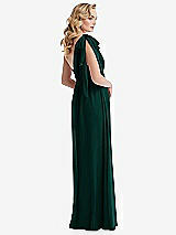 Alt View 4 Thumbnail - Evergreen Empire Waist Shirred Skirt Convertible Sash Tie Maxi Dress