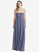 Alt View 6 Thumbnail - French Blue Empire Waist Shirred Skirt Convertible Sash Tie Maxi Dress