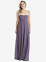 Alt View 6 Thumbnail - Lavender Empire Waist Shirred Skirt Convertible Sash Tie Maxi Dress