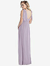 Alt View 2 Thumbnail - Lilac Haze Empire Waist Shirred Skirt Convertible Sash Tie Maxi Dress