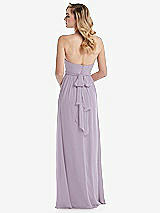 Alt View 7 Thumbnail - Lilac Haze Empire Waist Shirred Skirt Convertible Sash Tie Maxi Dress