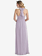 Rear View Thumbnail - Lilac Haze Empire Waist Shirred Skirt Convertible Sash Tie Maxi Dress