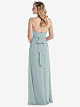 Alt View 7 Thumbnail - Morning Sky Empire Waist Shirred Skirt Convertible Sash Tie Maxi Dress