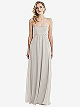 Alt View 6 Thumbnail - Oyster Empire Waist Shirred Skirt Convertible Sash Tie Maxi Dress