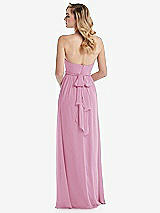 Alt View 7 Thumbnail - Powder Pink Empire Waist Shirred Skirt Convertible Sash Tie Maxi Dress
