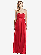 Alt View 6 Thumbnail - Parisian Red Empire Waist Shirred Skirt Convertible Sash Tie Maxi Dress