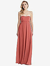 Alt View 6 Thumbnail - Coral Pink Empire Waist Shirred Skirt Convertible Sash Tie Maxi Dress