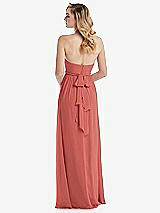 Alt View 7 Thumbnail - Coral Pink Empire Waist Shirred Skirt Convertible Sash Tie Maxi Dress