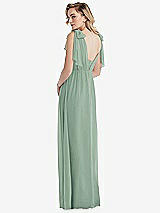 Alt View 2 Thumbnail - Seagrass Empire Waist Shirred Skirt Convertible Sash Tie Maxi Dress