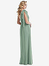Alt View 4 Thumbnail - Seagrass Empire Waist Shirred Skirt Convertible Sash Tie Maxi Dress