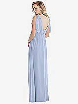 Alt View 2 Thumbnail - Sky Blue Empire Waist Shirred Skirt Convertible Sash Tie Maxi Dress