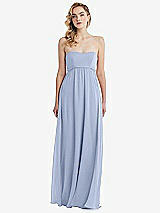 Alt View 6 Thumbnail - Sky Blue Empire Waist Shirred Skirt Convertible Sash Tie Maxi Dress