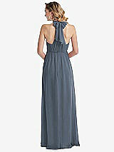 Rear View Thumbnail - Silverstone Empire Waist Shirred Skirt Convertible Sash Tie Maxi Dress