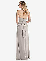 Alt View 7 Thumbnail - Taupe Empire Waist Shirred Skirt Convertible Sash Tie Maxi Dress