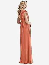 Alt View 4 Thumbnail - Terracotta Copper Empire Waist Shirred Skirt Convertible Sash Tie Maxi Dress