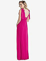 Alt View 2 Thumbnail - Think Pink Empire Waist Shirred Skirt Convertible Sash Tie Maxi Dress