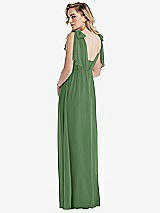 Alt View 2 Thumbnail - Vineyard Green Empire Waist Shirred Skirt Convertible Sash Tie Maxi Dress