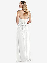 Alt View 7 Thumbnail - White Empire Waist Shirred Skirt Convertible Sash Tie Maxi Dress