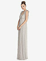 Side View Thumbnail - Oyster Empire Waist Convertible Sash Tie Lace Maxi Dress