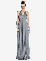 Alt View 2 Thumbnail - Platinum Empire Waist Convertible Sash Tie Lace Maxi Dress