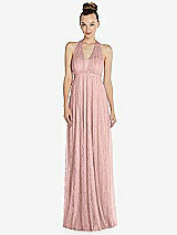 Alt View 2 Thumbnail - Rose - PANTONE Rose Quartz Empire Waist Convertible Sash Tie Lace Maxi Dress