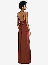 Front View Thumbnail - Auburn Moon High-Neck Low Tie-Back Maxi Dress with Adjustable Straps