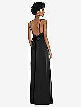 Front View Thumbnail - Black High-Neck Low Tie-Back Maxi Dress with Adjustable Straps