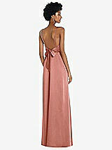Front View Thumbnail - Desert Rose High-Neck Low Tie-Back Maxi Dress with Adjustable Straps