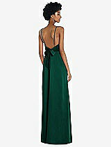 Front View Thumbnail - Hunter Green High-Neck Low Tie-Back Maxi Dress with Adjustable Straps