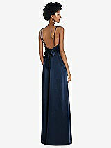 Front View Thumbnail - Midnight Navy High-Neck Low Tie-Back Maxi Dress with Adjustable Straps