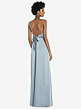 Front View Thumbnail - Mist High-Neck Low Tie-Back Maxi Dress with Adjustable Straps