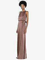 Side View Thumbnail - Sienna High-Neck Low Tie-Back Maxi Dress with Adjustable Straps