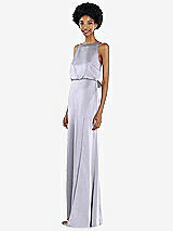 Side View Thumbnail - Silver Dove High-Neck Low Tie-Back Maxi Dress with Adjustable Straps