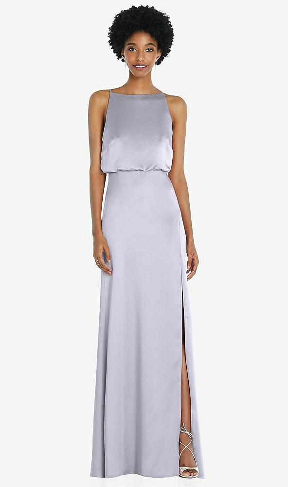 Back View - Silver Dove High-Neck Low Tie-Back Maxi Dress with Adjustable Straps
