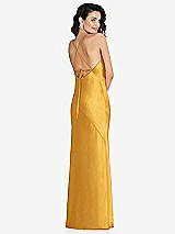 Rear View Thumbnail - NYC Yellow V-Neck Convertible Strap Bias Slip Dress with Front Slit