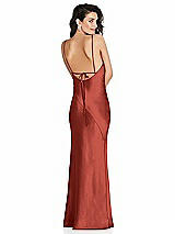 Alt View 1 Thumbnail - Amber Sunset V-Neck Convertible Strap Bias Slip Dress with Front Slit