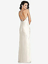 Rear View Thumbnail - Ivory V-Neck Convertible Strap Bias Slip Dress with Front Slit