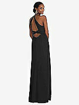 Alt View 1 Thumbnail - Black Halter Criss Cross Cutout Back Maxi Dress