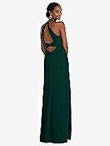 Alt View 1 Thumbnail - Evergreen Halter Criss Cross Cutout Back Maxi Dress