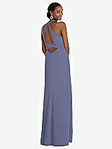 Alt View 1 Thumbnail - French Blue Halter Criss Cross Cutout Back Maxi Dress