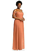 Alt View 2 Thumbnail - Sweet Melon Off-the-Shoulder Basque Neck Maxi Dress with Flounce Sleeves