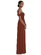 Side View Thumbnail - Auburn Moon Off-the-Shoulder Basque Neck Maxi Dress with Flounce Sleeves