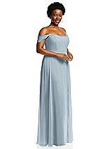 Alt View 2 Thumbnail - Mist Off-the-Shoulder Basque Neck Maxi Dress with Flounce Sleeves