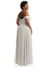 Alt View 3 Thumbnail - Oyster Off-the-Shoulder Basque Neck Maxi Dress with Flounce Sleeves
