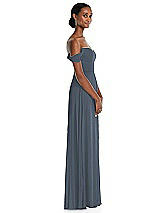 Side View Thumbnail - Silverstone Off-the-Shoulder Basque Neck Maxi Dress with Flounce Sleeves